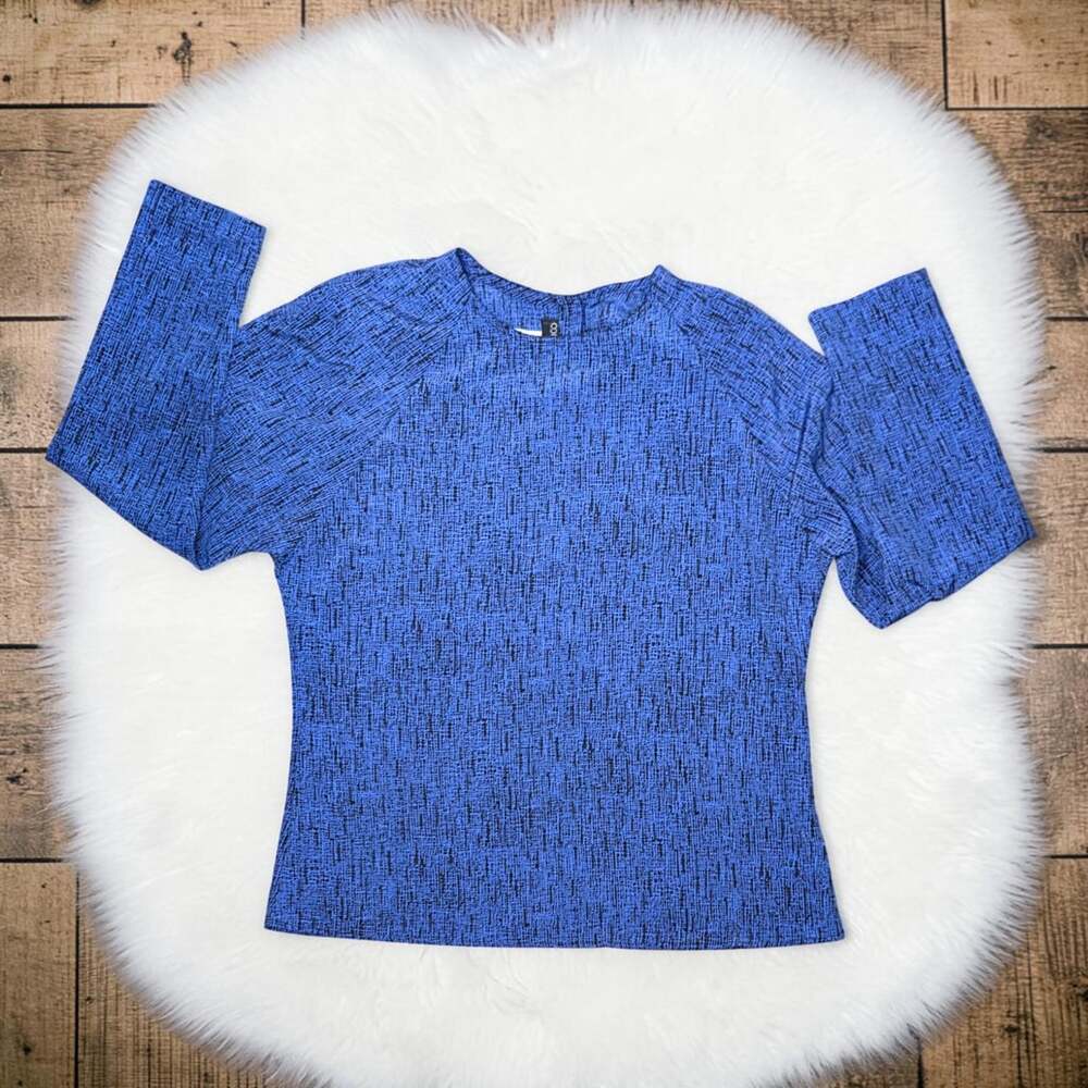 COUNTERPARTS Petites Pastel Purple Blue Print Long Sleeve Blouse Top Shirt 10